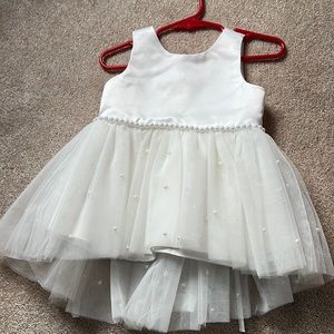 White dress with pearls. Great for communion and/or wedding
